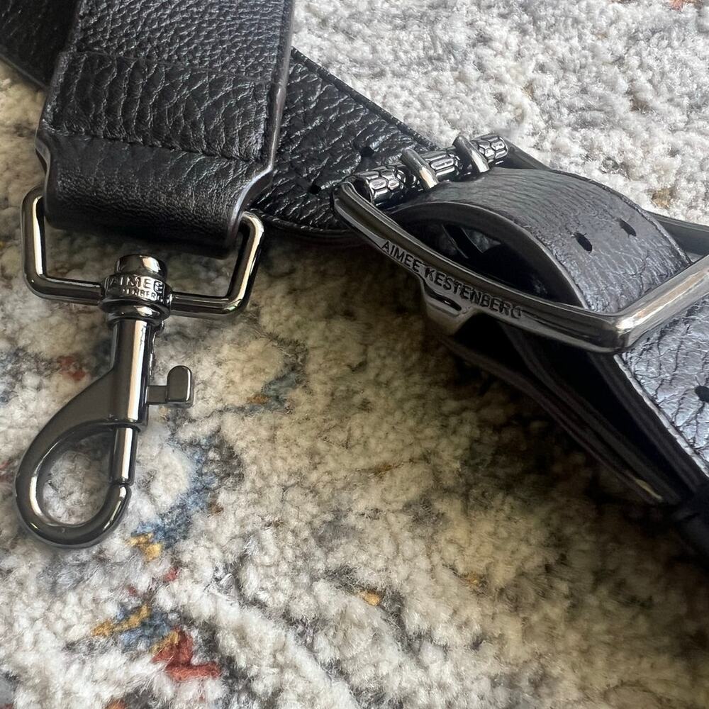 NWOT Aimee Kestenberg All For Love Saddle Crossbody Black Leather Bag - Picture 15 of 16